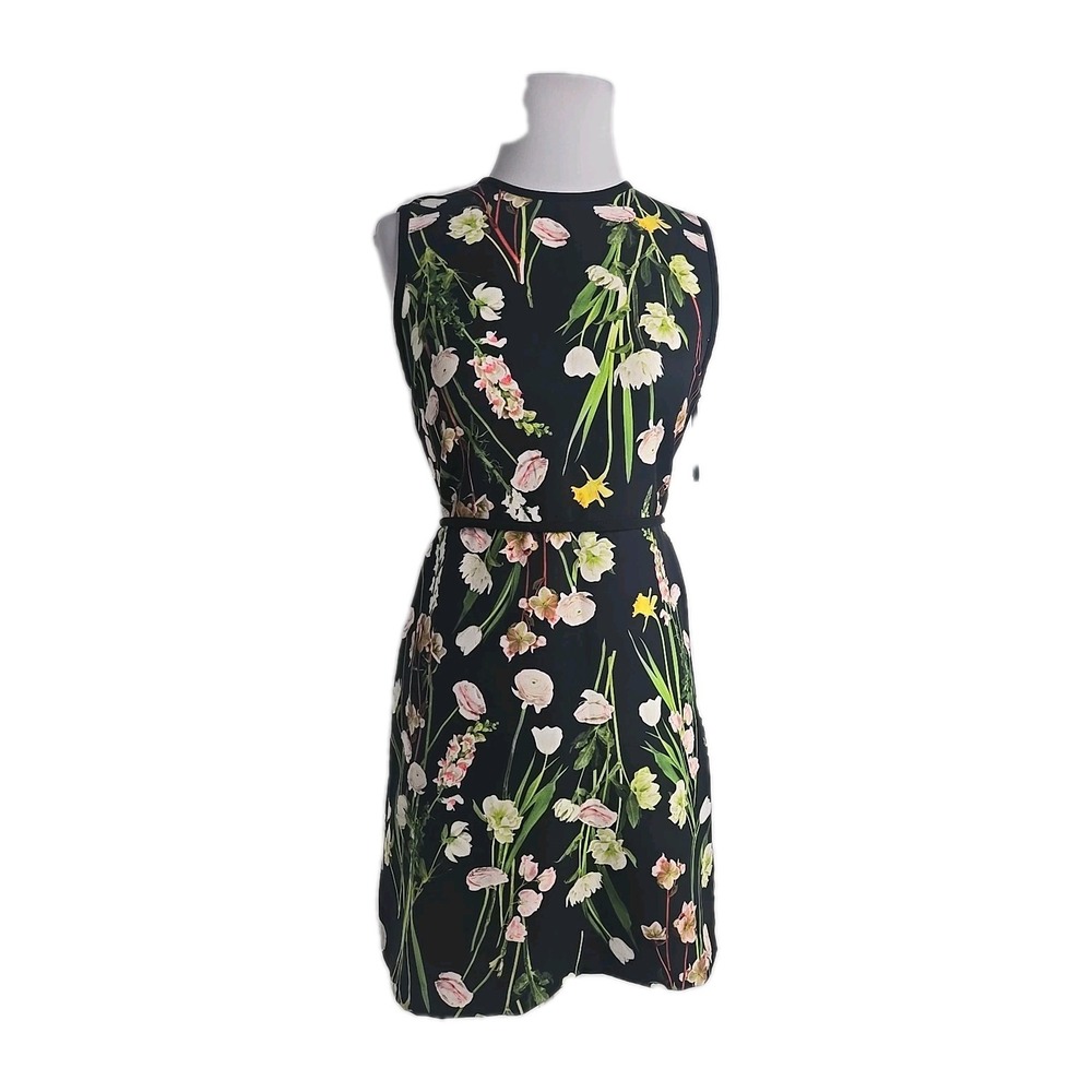 Victoria Beckham For Target‎ Black Floral High Neck Sleeveless Mini Dress XS New